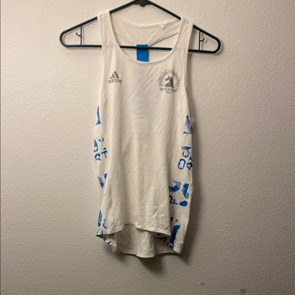 Adidas White and Blue Tank Top